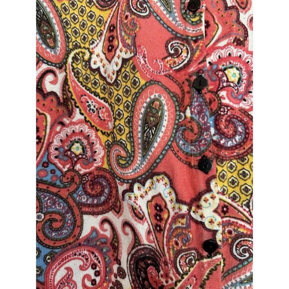 Joseph A Banks Womens Boho Paisley Daisies Cardigan XL - Picture 2 of 10